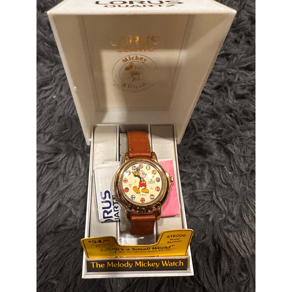 NIB Vintage Disney Watch Lorus Quartz Its a Small world